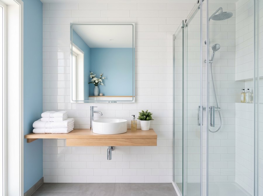 Sparkling clean bathroom cleaned by Majestic Clean House